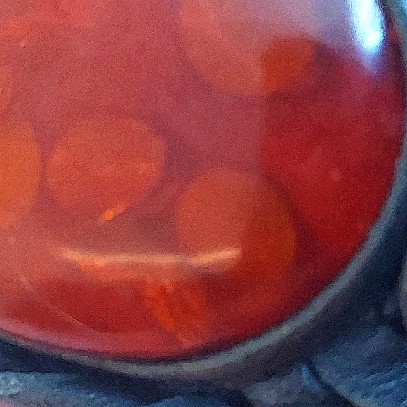 Minimalist Black Cord Necklace with Red Gemstone Pendant - Picture 5 of 8